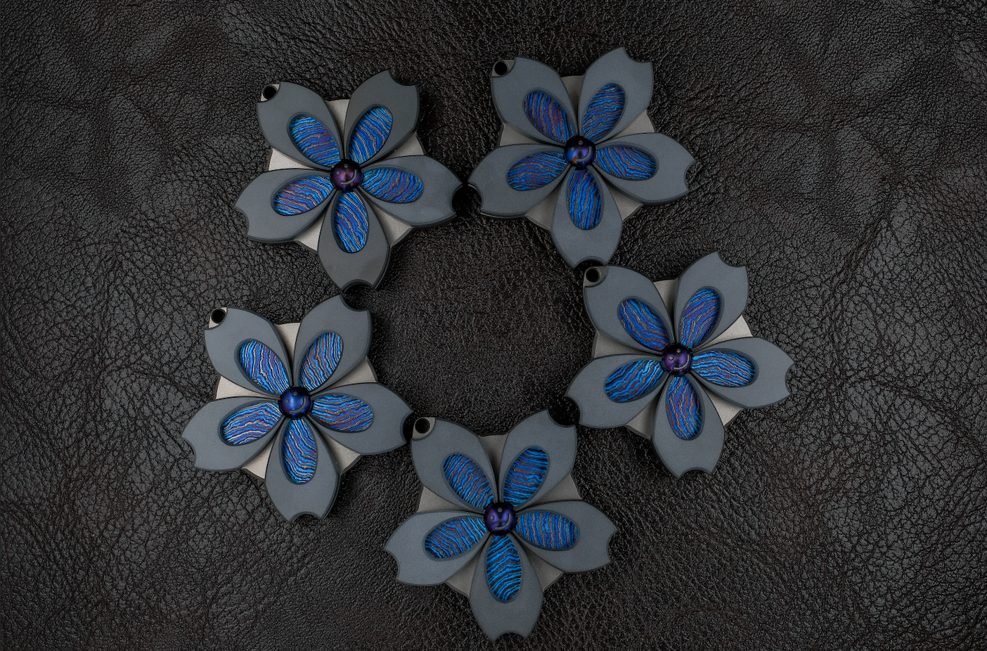 KIZUNA PENDANT // ZIRC 705 OVERLAYS WITH ZIRCUTI INLAYS AND TITANIUM BASE & HARDWARE
